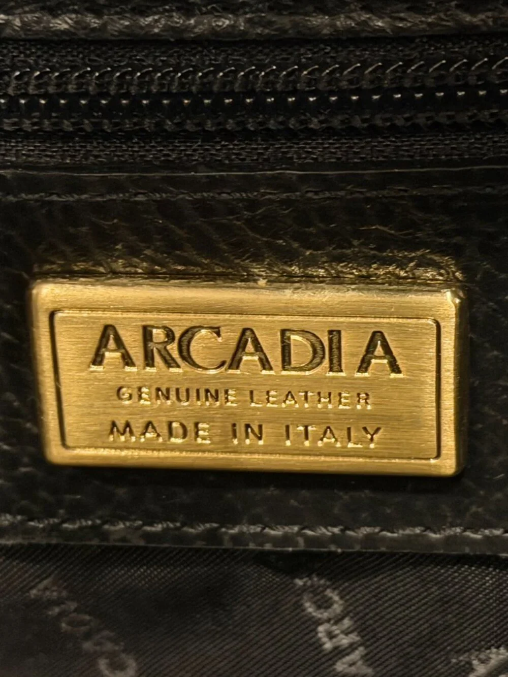 Black Leather Arcadia Italian Handbag